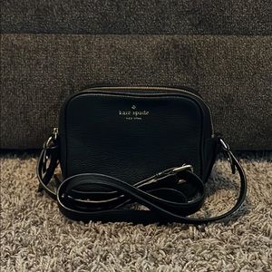 Black Kate Spade soft leather crossbody purse